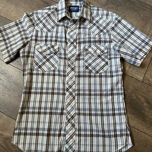 Wrangler Men's Brown Plaid Shirt